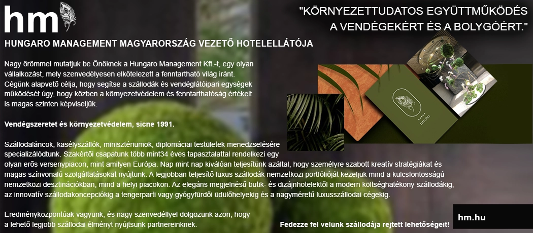 Szállodaellátás környezetbarát módon, fenntartható világ