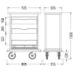 Minibar filling trolley, 80,5x55,5x130cm (04.03140.95-V-A)