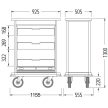 Minibar filling trolley, 115,5x55,5x130cm (04.03160.95-V-N)