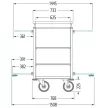 Zimmermädchenwagen, 150,8x58,6x58,6cm, 120L (04.08025.95-V009)