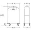 Luggage collection trolley, 122,5x62,5x191,5cm (04.14691.58-0000)