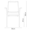 Burgess furniture, L: 59cm, Width: 58,5cm, H: 90cm, Weight: 7,3kg. Sitting area: 47cm (08/5A)