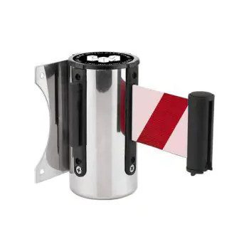 Metallwandhalterung mit rot-weißem Band, 5m