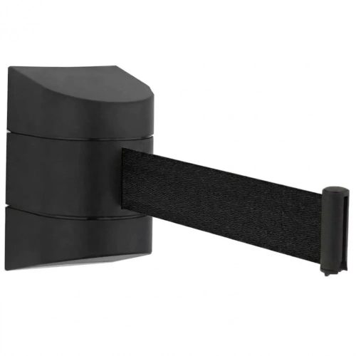 Schwarze Kunststoff-Wandhalterung mit schwarzem Band, 5m