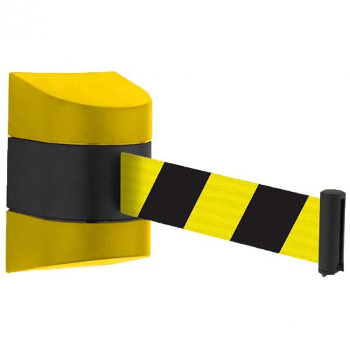 Gelbe Kunststoff-Wandhalterung mit gelb-schwarzem Band, 5m, 5m (FTMSF)