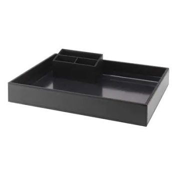 Leatherette welcome tálca, 9x40x30cm (HLT)