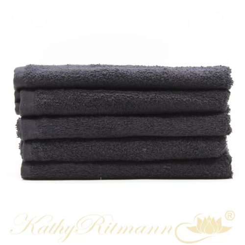 Fekete frottír törölköző, 30x30cm, 420g (KR4003030black)