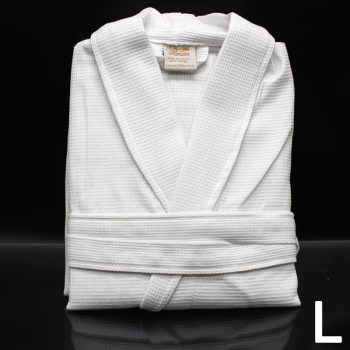 waffle mintás köntös, fehér színű, L, 250g (KRW400L)