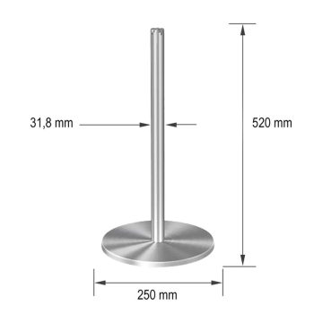 Múzeumi köteles kordonoszlop króm színű, 3,7kg (MOK)