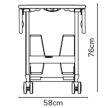 Room service trolley, L: 91.5cm, H: 76cm, Width closed: 58cm, Width open: 91.5cm (RST2)